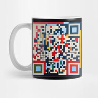 RickRoll QR Code Piet Mondrian Style Painting Mug